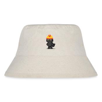 Pixel Katze Niedliche Karikatur Schwarze Katze Liebhaber Geschenke - Stanley/Stella recycelter Bucket Hat - Naturweiß - Vorne