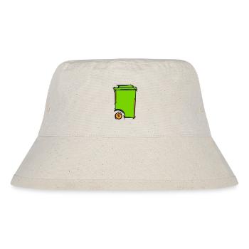 Garbage can illustration. Dustman. Waste management - Stanley/Stella Recycled Bucket Hat - natural - Front