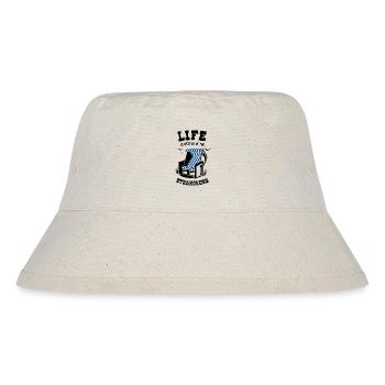 Life is better in the Strandkorb - Urlaub - Meer - Stanley/Stella recycelter Bucket Hat - Naturweiß - Vorne