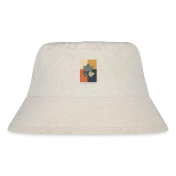 Herbst-Botanicals-Gitter - Stanley/Stella recycelter Bucket Hat - Naturweiß - Vorne