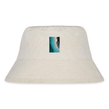 Türkisfarbene Gezeitenpalmen - Stanley/Stella recycelter Bucket Hat - Naturweiß - Vorne