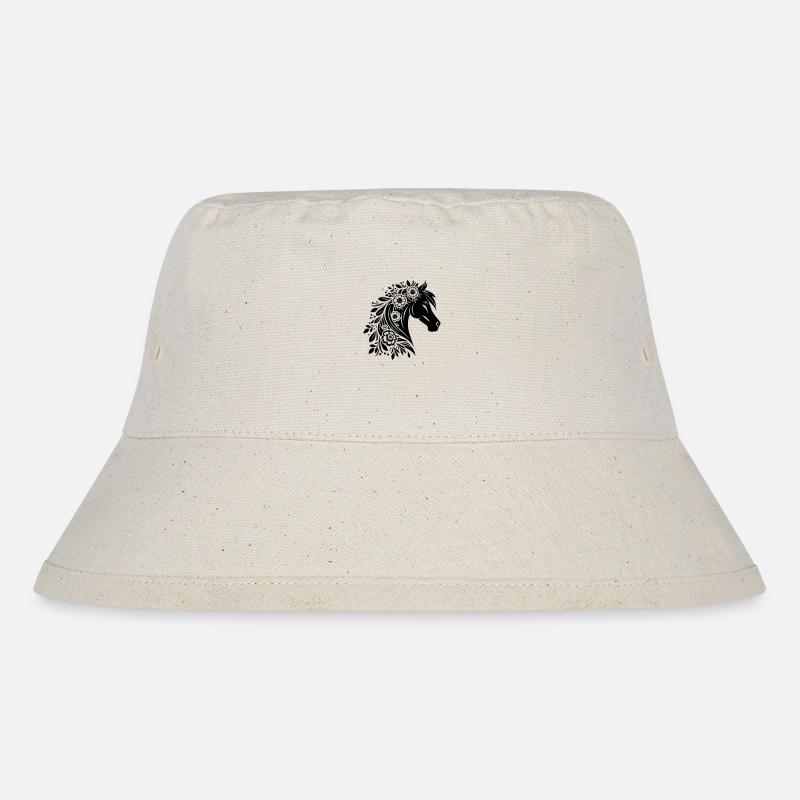 Pferdekopf Blumen - Stanley/Stella recycelter Bucket Hat - Naturweiß