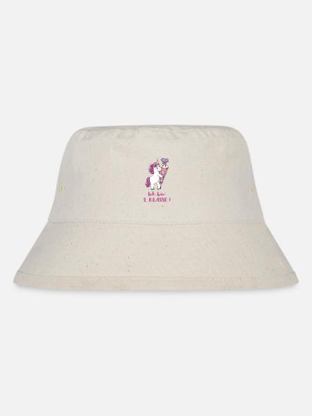 Einhorn mit Zuckertüte Erste Klasse - Stanley/Stella recycelter Bucket Hat - Naturweiß
