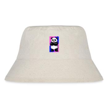 Panda - Stanley/Stella recycelter Bucket Hat - Naturweiß - Vorne