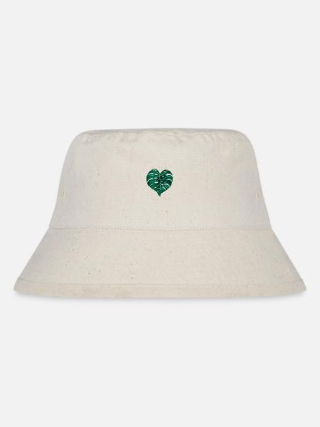 Monstera Deliciosa Blatt - Stanley/Stella recycelter Bucket Hat - Naturweiß