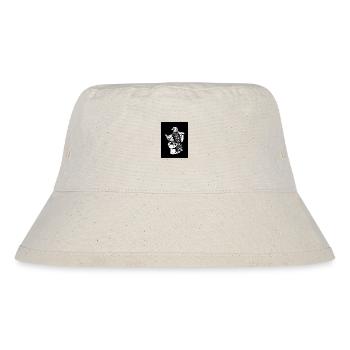 Adler liest Zeitung auf Toilette – Schwarz-Weiß - Stanley/Stella recycelter Bucket Hat - Naturweiß - Vorne
