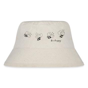 imker "bee happy" Biene Honigbiene - Stanley/Stella recycelter Bucket Hat - Naturweiß - Vorne