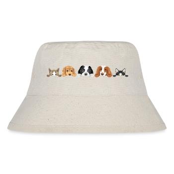 Peeking cute dogs and cats - Stanley/Stella Recycled Bucket Hat - natural - Front