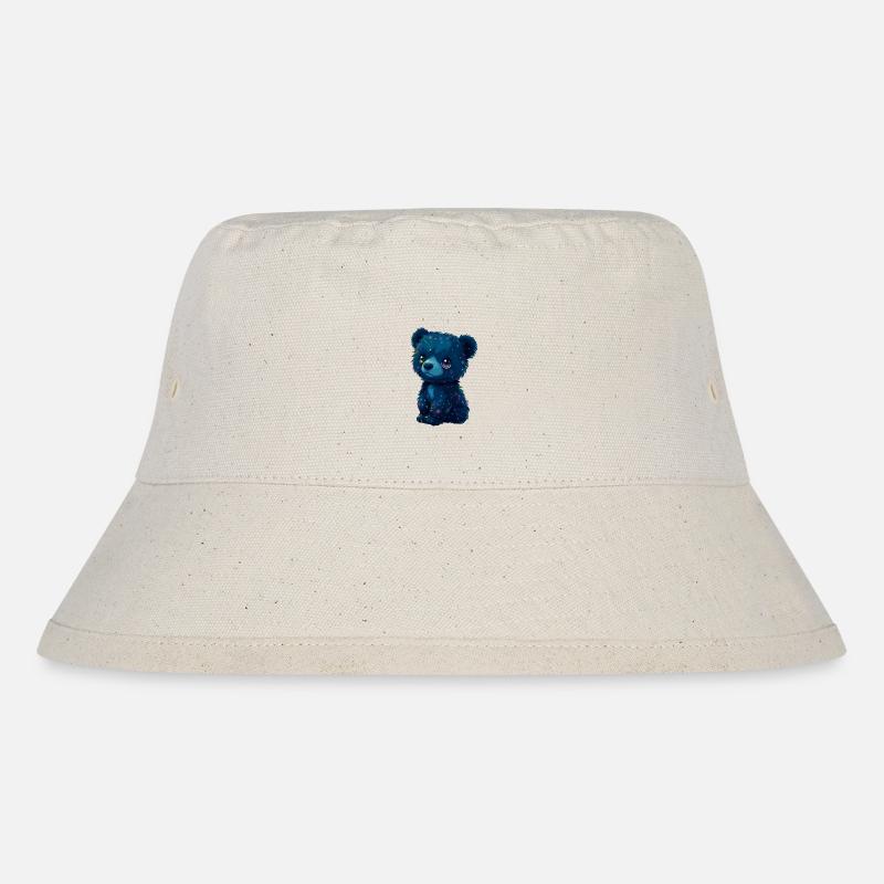 Petit ours en peluche noir - Bob recyclé Stanley/Stella - blanc naturel