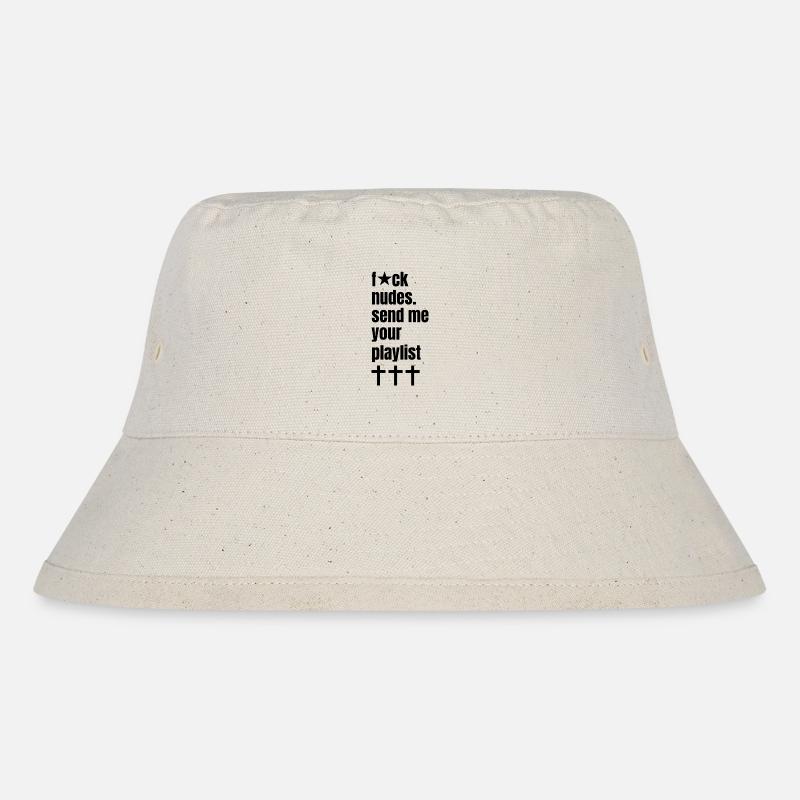 Schick mir deine Playlist Funny Musik - Stanley/Stella recycelter Bucket Hat - Naturweiß