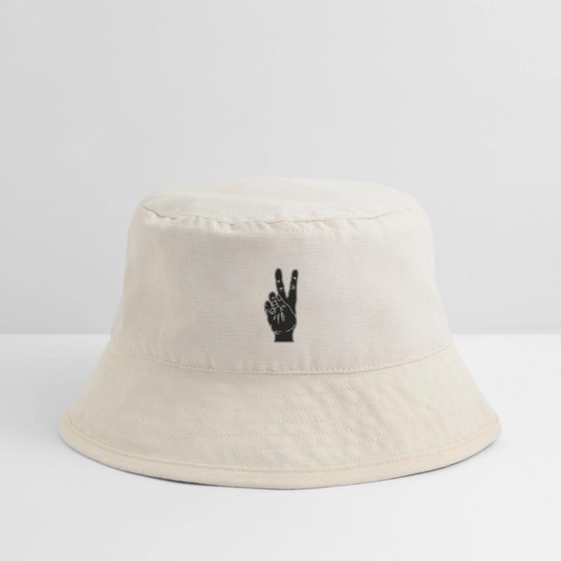 Schwarze Handgeste Frieden Stanley/Stella recycelter Bucket Hat