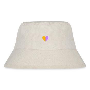 Zweifarbiges Herz gelb-flieder - Stanley/Stella recycelter Bucket Hat - Naturweiß - Vorne