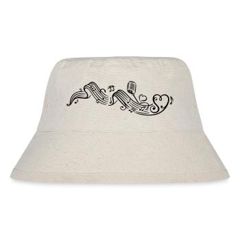 Notenblatt mit microphon, music, notes, clef - Stanley/Stella recycelter Bucket Hat - Naturweiß - Vorne