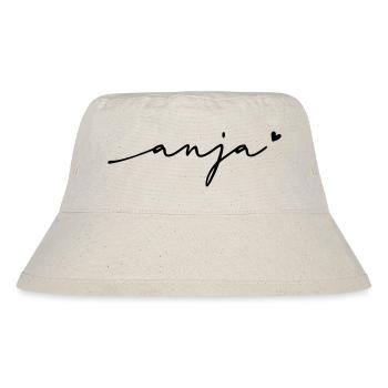 Anja Schreibschrift Name - Stanley/Stella recycelter Bucket Hat - Naturweiß - Vorne