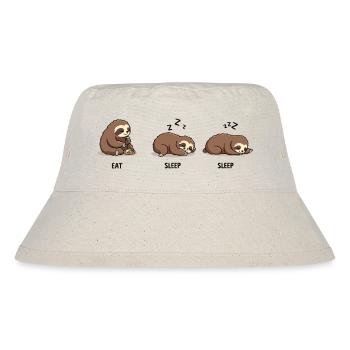 Faultier Fressen Schlaf Schlaf - Stanley/Stella recycelter Bucket Hat - Naturweiß - Vorne
