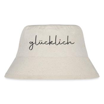 glücklich - Stanley/Stella recycelter Bucket Hat - Naturweiß - Vorne