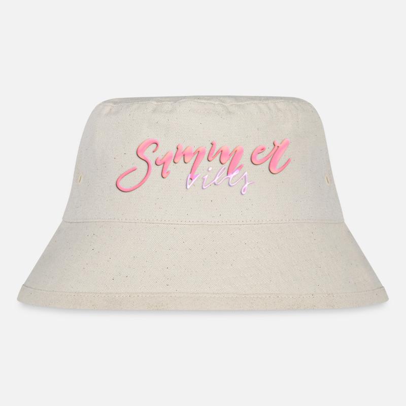 Summer Vibes – Lettrage à la main au néon - Bob recyclé Stanley/Stella - blanc naturel
