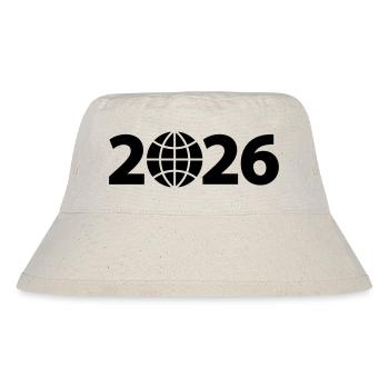 Globus 2026, Weltreise 2026, Weltkugel 2026 - Stanley/Stella recycelter Bucket Hat - Naturweiß - Vorne
