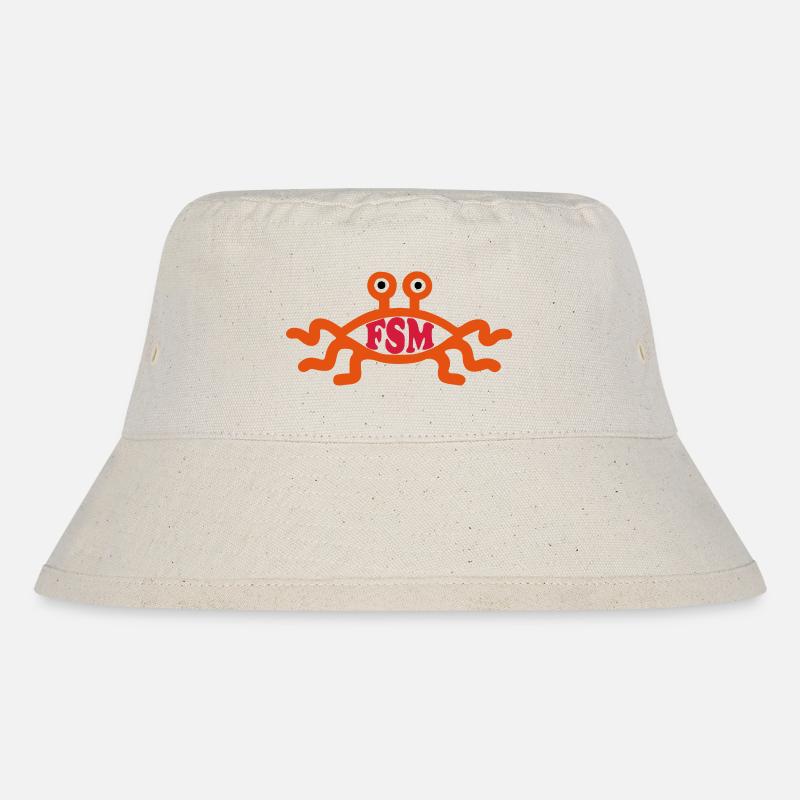 Fliegendes Spaghettimonster - Stanley/Stella recycelter Bucket Hat - Naturweiß