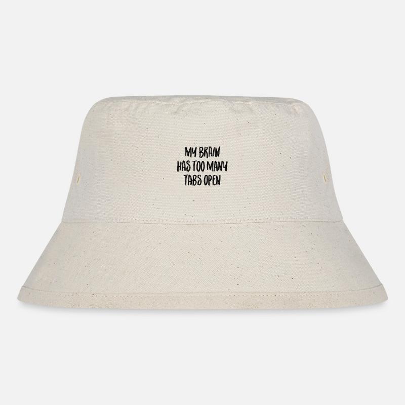 Mein Gehirn hat zu viele Tabs geöffnet - Stanley/Stella recycelter Bucket Hat - Naturweiß