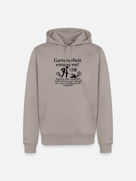 Gartenarbeit entspannt ... - Männer Premium Bio Hoodie - Taupe