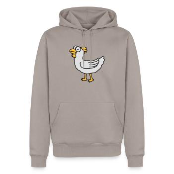 chicken - Männer Premium Bio Hoodie - Taupe - Vorne - Nico (187cm)