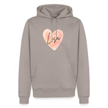 Lisa Nom Cadeaux Lisachen Lieschen Lisas - Sweat à capuche Premium bio Homme - taupe - Devant - Nico (187cm)