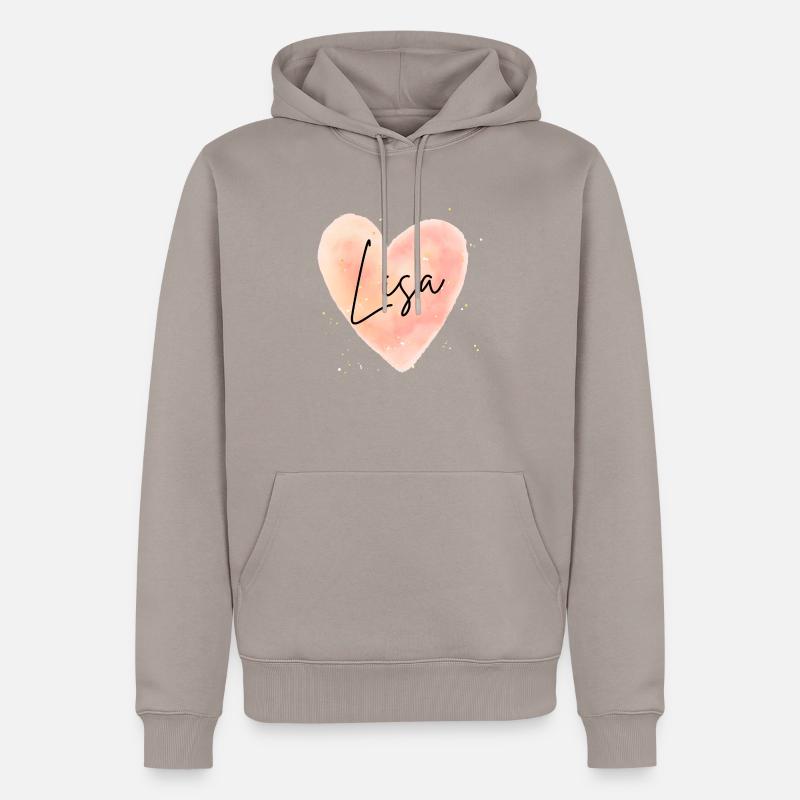 Lisa Nom Cadeaux Lisachen Lieschen Lisas - Sweat à capuche Premium bio Homme - taupe