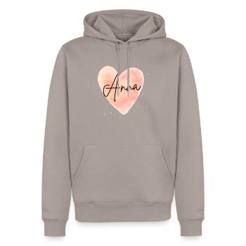 Anna Name Ana Birthday Gifts Annachen - Men’s Premium Organic Hoodie - taupe - Front - Nico (187cm)