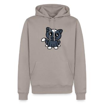 Katze Haustier Süß Niedlich Kätzchen Freundlich - Männer Premium Bio Hoodie - Taupe - Vorne - Nico (187cm)