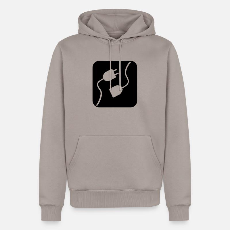 Électicité - Sweat à capuche Premium bio Homme - taupe