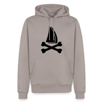 bad sailing - Sweat à capuche Premium bio Homme - taupe - Devant - Nico (187cm)