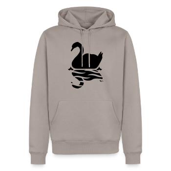 Schwan - Männer Premium Bio Hoodie - Taupe - Vorne - Nico (187cm)