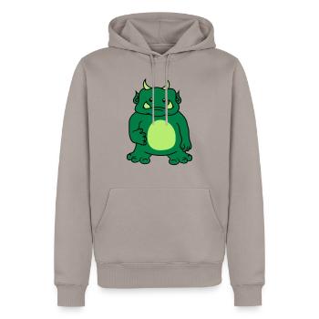 mignon oger doux Ork troll monstre bizarre drôle p - Sweat à capuche Premium bio Homme - taupe - Devant - Nico (187cm)