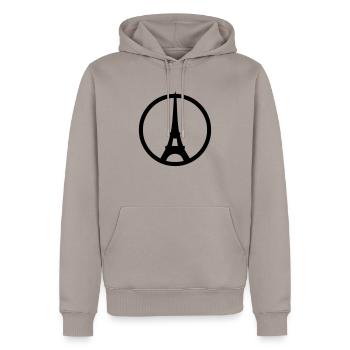 Paris - Sweat à capuche Premium bio Homme - taupe - Devant - Nico (187cm)