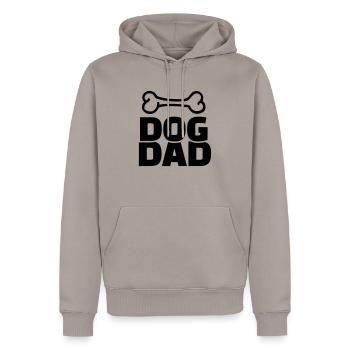 Dog Dad - Sweat à capuche Premium bio Homme - taupe - Devant - Nico (187cm)