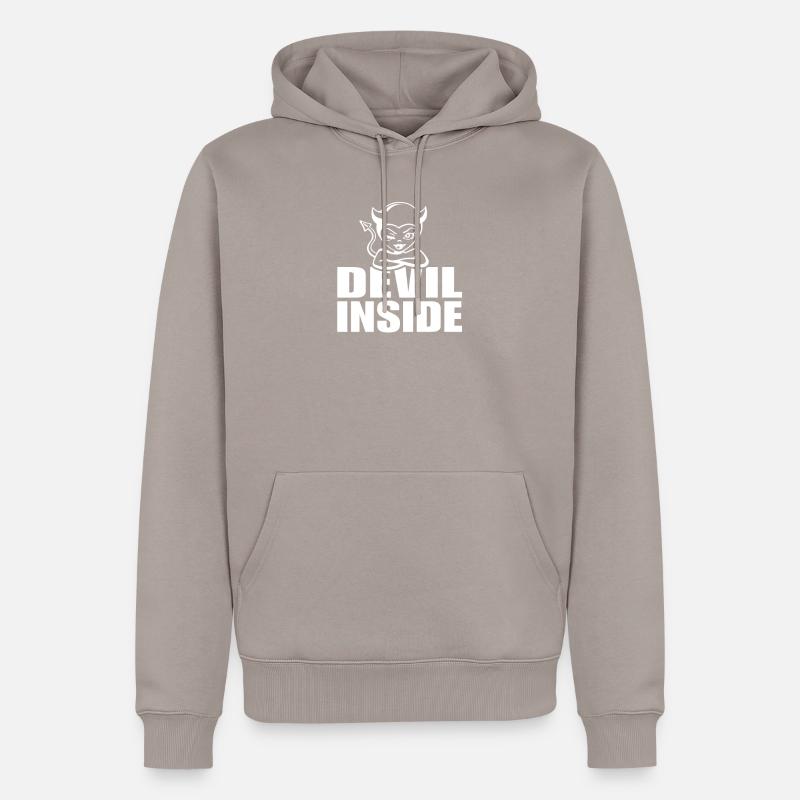 Devil-Inside - Männer Premium Bio Hoodie - Taupe