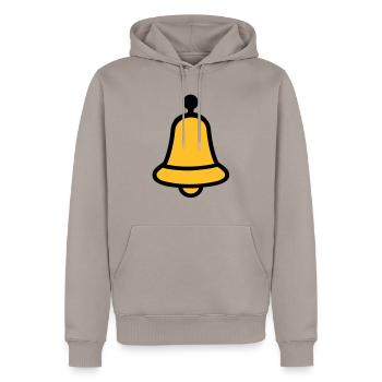 Glocke - Männer Premium Bio Hoodie - Taupe - Vorne - Nico (187cm)