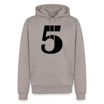 5 - Männer Premium Bio Hoodie - Taupe - Vorne - Nico (187cm)