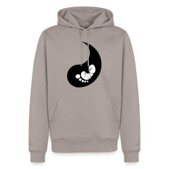 Hälfte Yin Baby - Männer Premium Bio Hoodie - Taupe - Vorne - Nico (187cm)