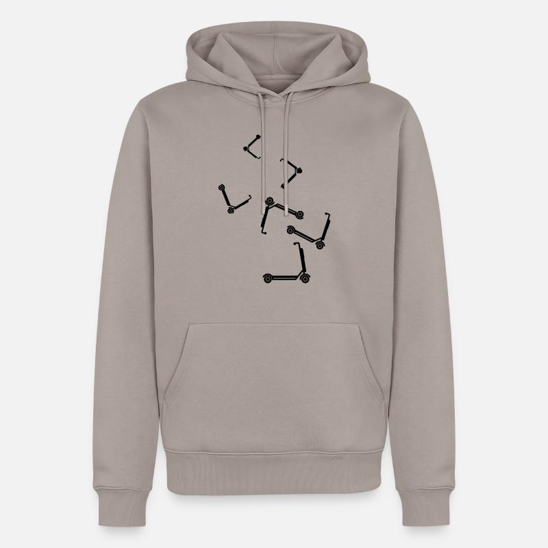 E-roller Icon - Männer Premium Bio Hoodie - Taupe