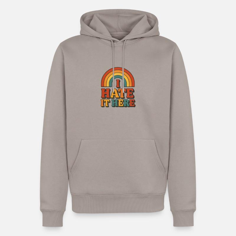 I Hate It Here Regenbogen - Männer Premium Bio Hoodie - Taupe