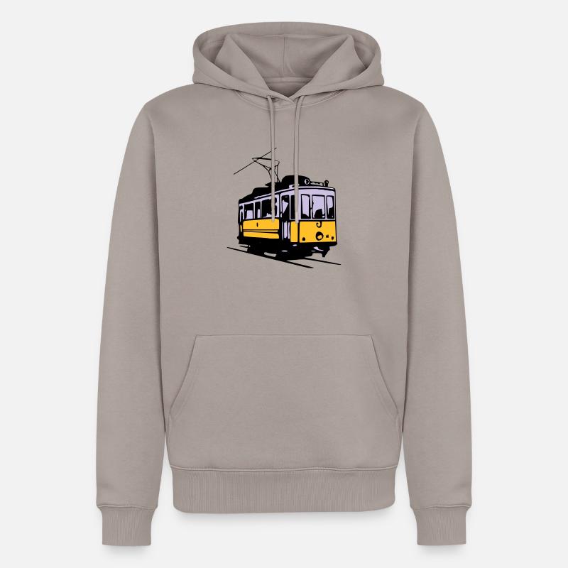 Strassenbahn / Tram - Männer Premium Bio Hoodie - Taupe