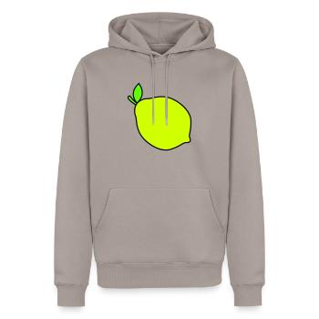 citron - Sweat à capuche Premium bio Homme - taupe - Devant - Nico (187cm)