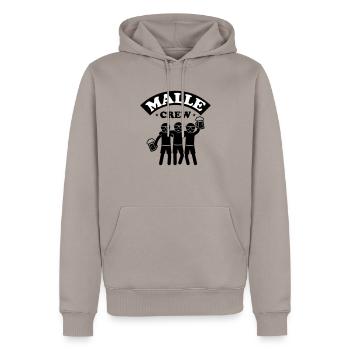 Malle Crew Party - Männer Premium Bio Hoodie - Taupe - Vorne - Nico (187cm)