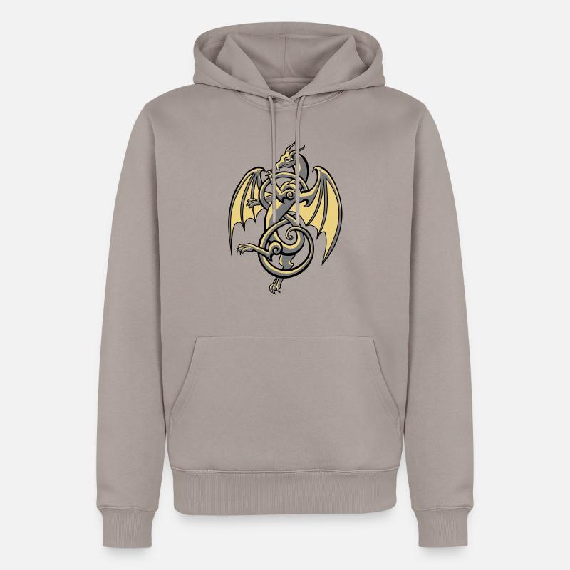 Keltischer Drache - Männer Premium Bio Hoodie - Taupe