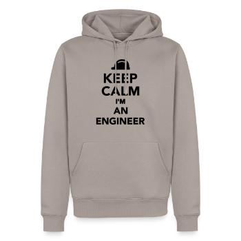 Keep calm I'm an Engineer - Sweat à capuche Premium bio Homme - taupe - Devant - Nico (187cm)