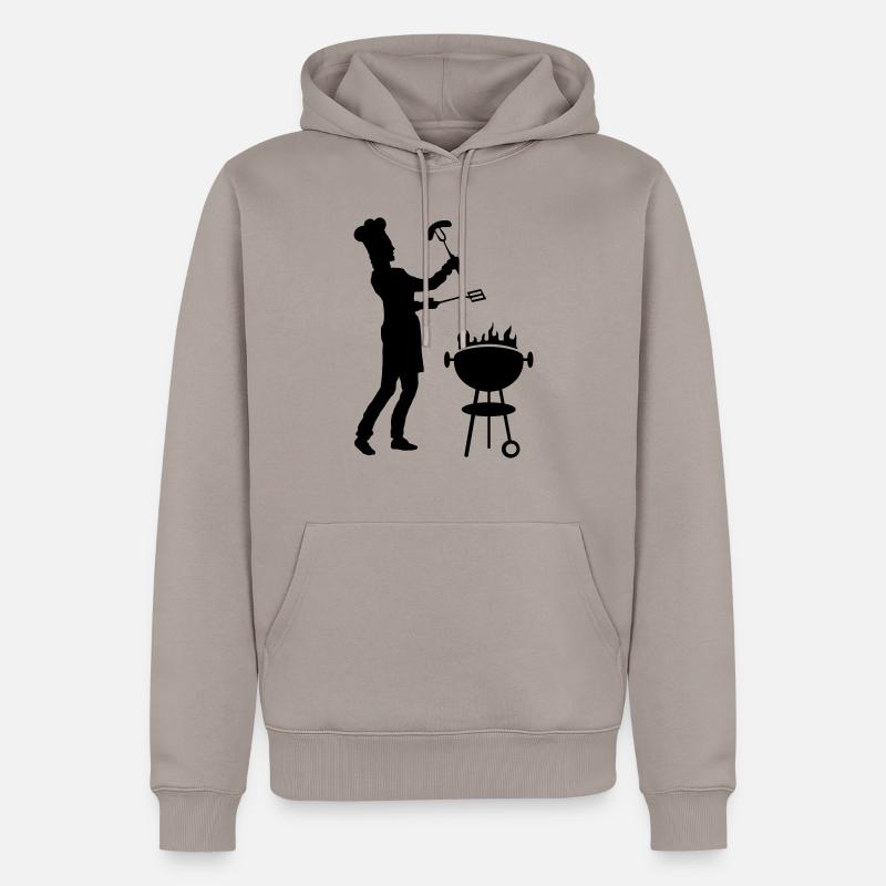 Freizeit - Mann Grill - Männer Premium Bio Hoodie - Taupe