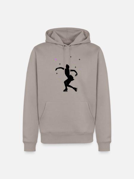 eisläuferin eislaufen skating - Männer Premium Bio Hoodie - Taupe