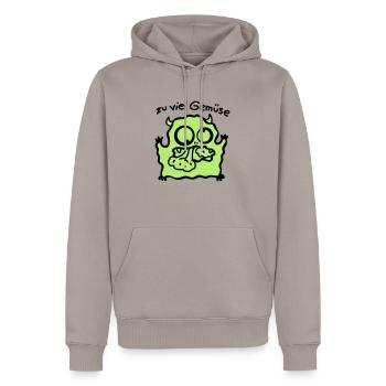 trop de légumes - Sweat à capuche Premium bio Homme - taupe - Devant - Nico (187cm)